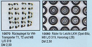 Detail Standardprogramm und Messeneuheiten ’97 mit Preise