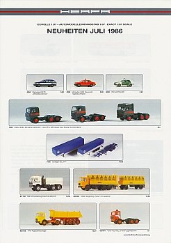 Neuheiten Juli 1986 mit Preis