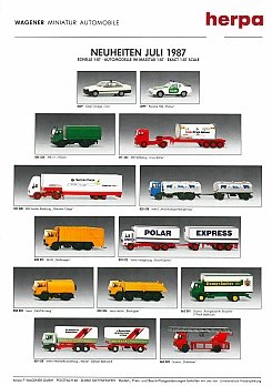 Neuheiten Juni/Juli 1987 ohne Preis