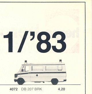 Detail herpa-Neuheiten 1/’83 mit Preisangabe Seite 1