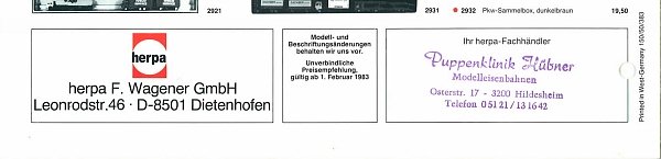 Herpa Programm 1983 V1 Detail Seite 8