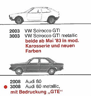 Detail herpa Modell Programm 1983 ohne Preisangabe Seite 2