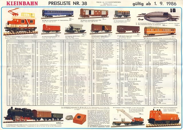 Preisliste Nr. 38 von 1986 Seite 2