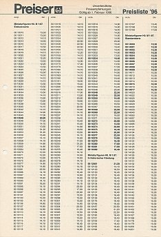 Preisliste 1996