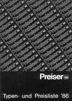 Typen- und Preisliste 1986