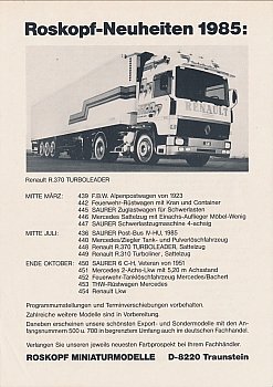 Neuheiten 1985