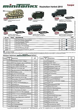 Herpa minitanks Neuheiten Herbst 2010