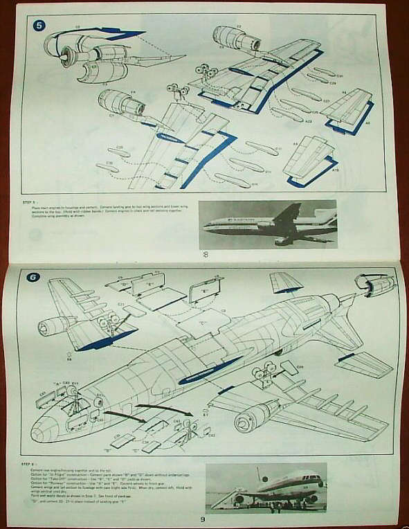 Entex L-1011 Lockheed tri star Bauanleitung Seite 8 und 9