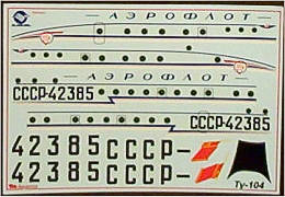 Tupolew Tu-104 Decals