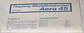 Aero 45 Bausatz Anleitung