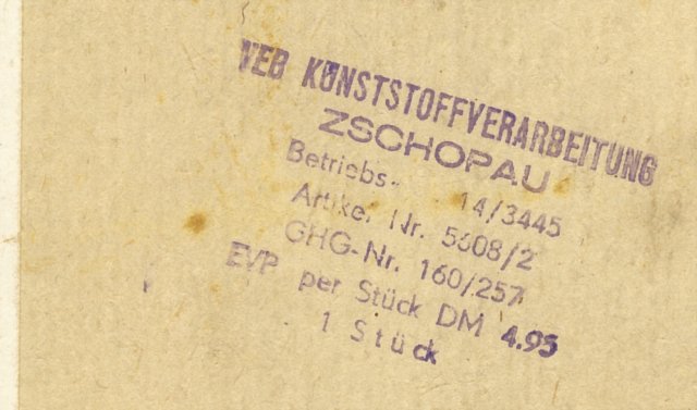 IL-14P Verpackung Seitenteil Boden, Detail Stempel