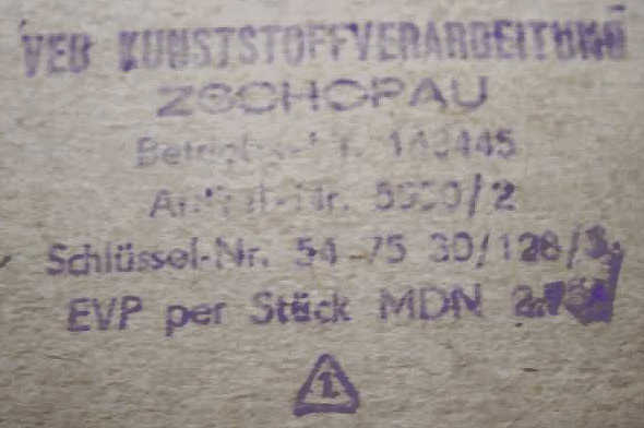 MIG-15 Stempel auf Verpackung