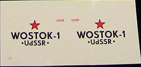 Vostock 1 Plastikart Decals