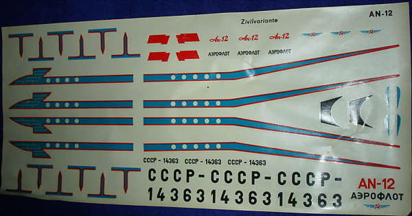 AN-12 Decals Blatt 1 „Zivilvariante“