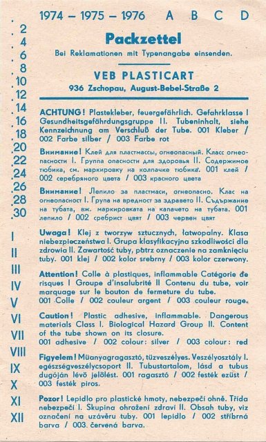 IL-62 Packzettel D2