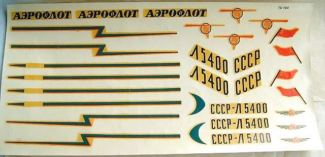 TU-104 Decals