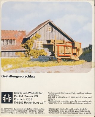 Preiser Art. Nr. 911 Verpackung B Rückseite