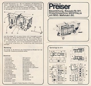 Preiser Art. Nr. 911 Bauanleitung Seite 1