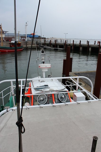 Blick vom oberen Steuerstand über den Hafen