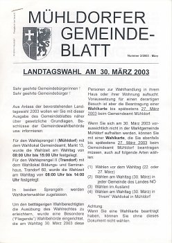 Mühldorfer Gemeindeblatt 2/2003
