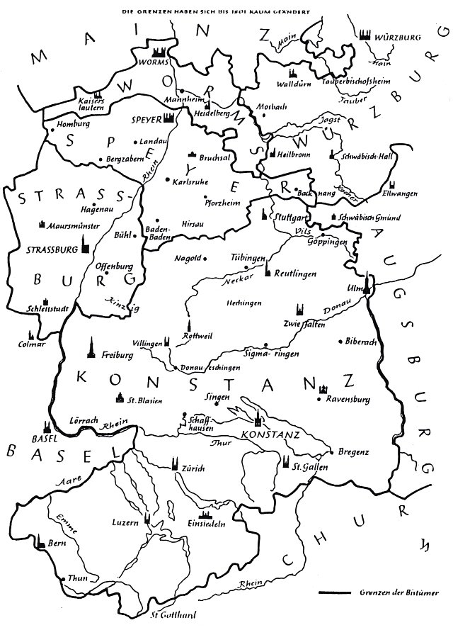 Chronik Seite 28 Die mittelalterliche Diözese am Oberrhein